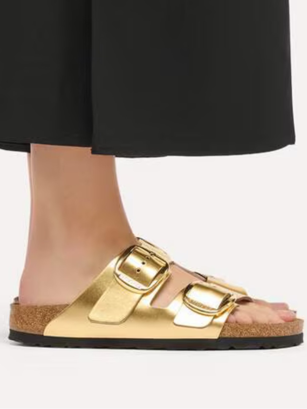 BIRKENSTOCK Arizona Big Buckle Leather, Metallic Gold, Size EU41/US10, NWOT Reg.